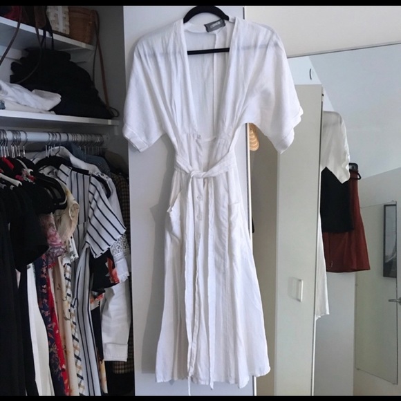 Reformation Dresses & Skirts - Reformation White Linen Wrap Dress